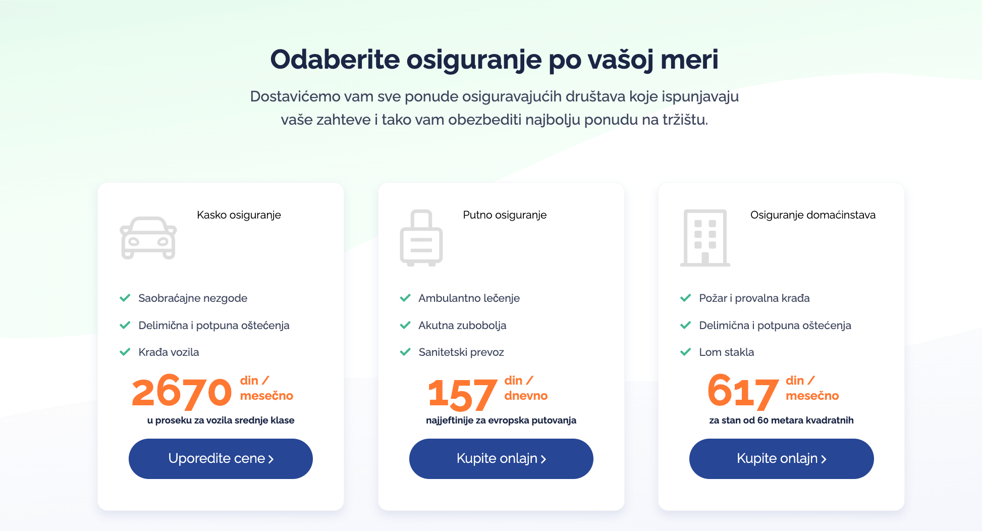 Prikaz početne strane sajta osiguranik.com