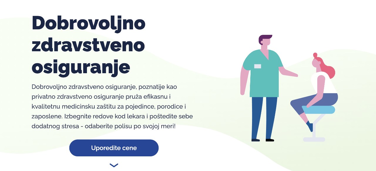 Skrinšot sajta Osiguranik.com, stranice za DZO.
