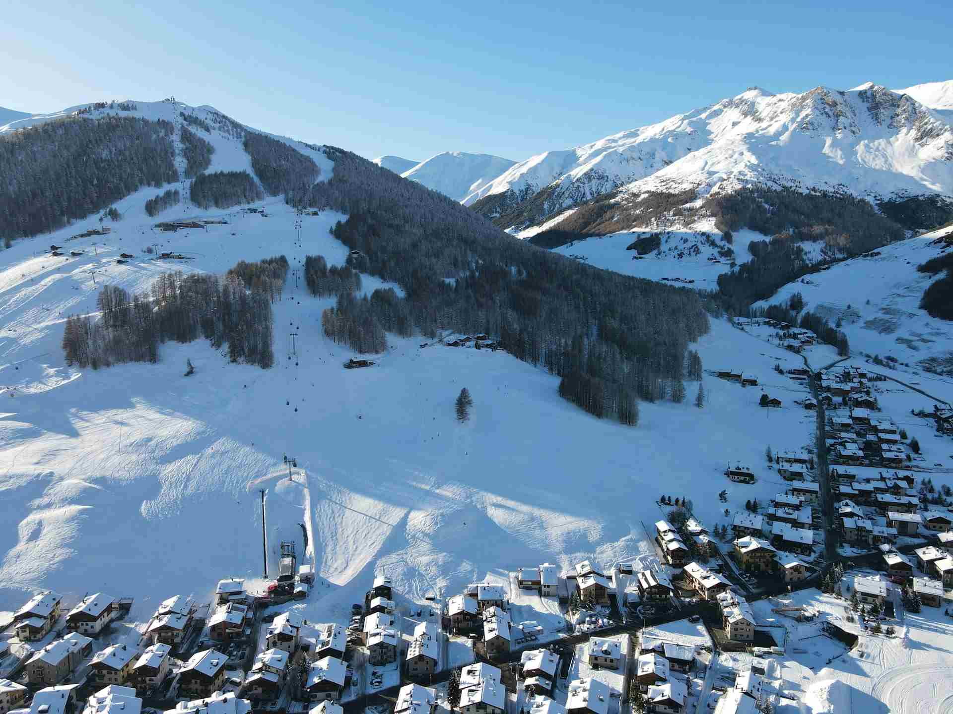 Skijalište i podnožje skijališta Livigno u Italiji