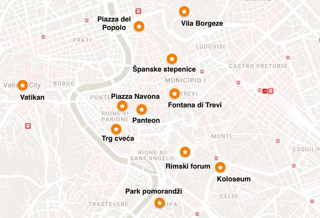 Turistička mapa Rima