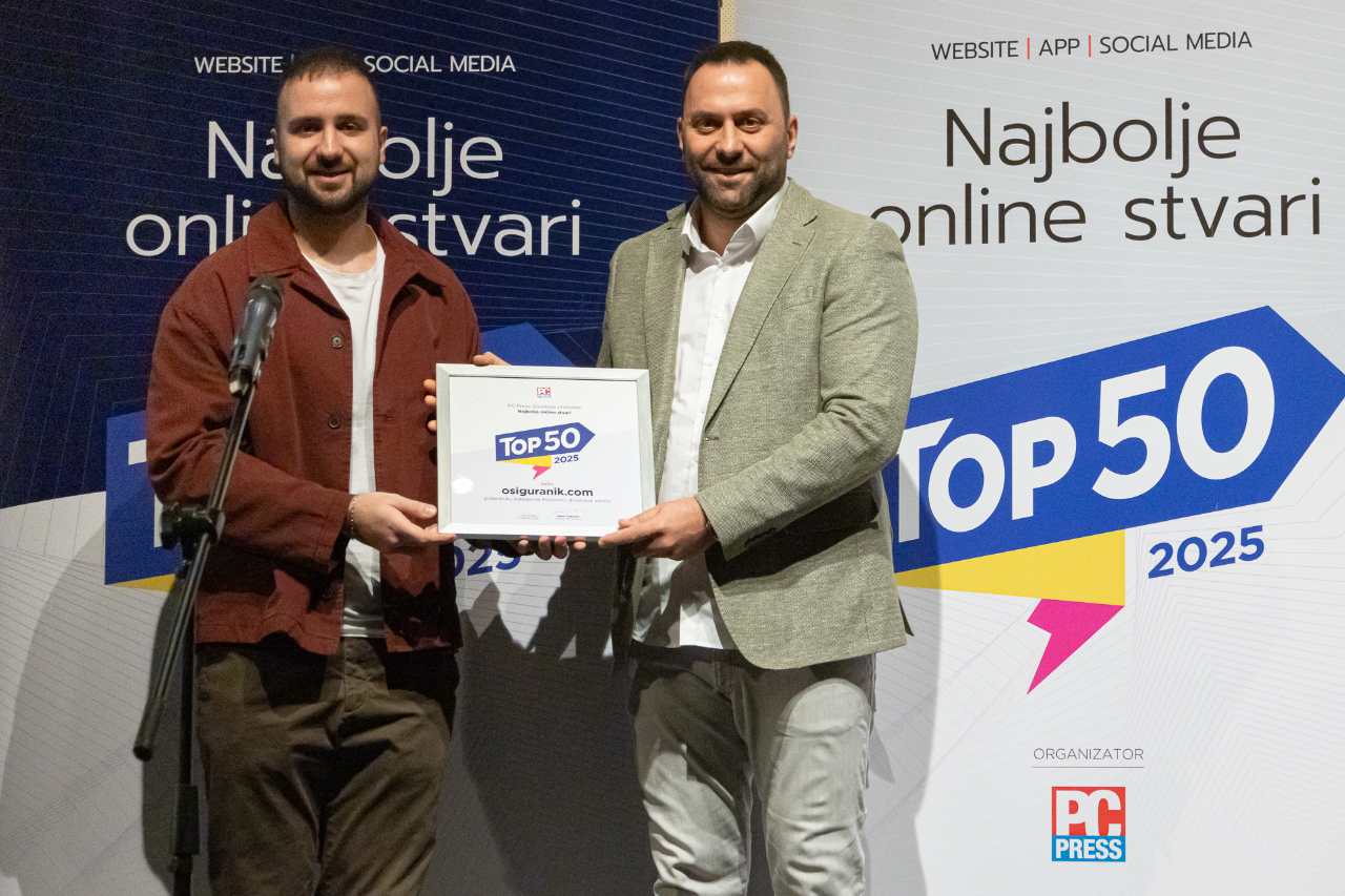 Dodela priznanja sajtu Osigurnik.com 2025. godine.